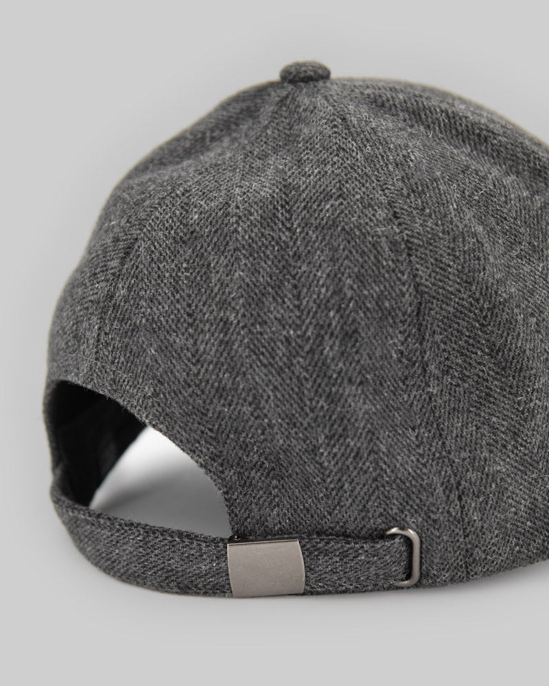 Charcoal Herringbone Baseball Cap