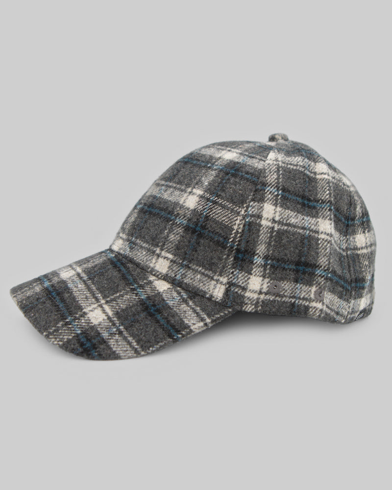 Steel & Jelly Men's Grey And Teal Check Baseball Cap