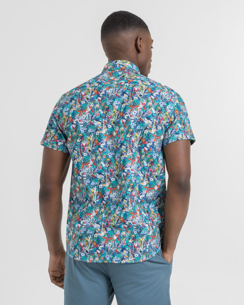 Limited Edition Birds Of Paradise Print Short Sleeve Shirt