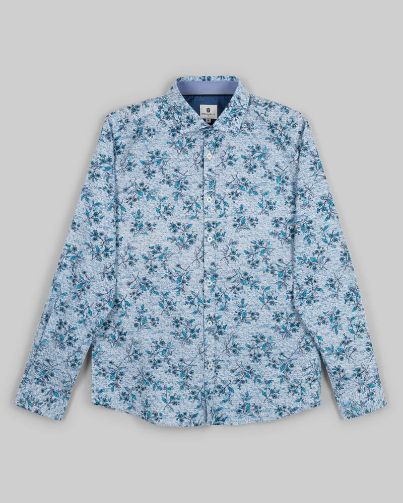 Floral Print Long Sleeve Stretch Shirt