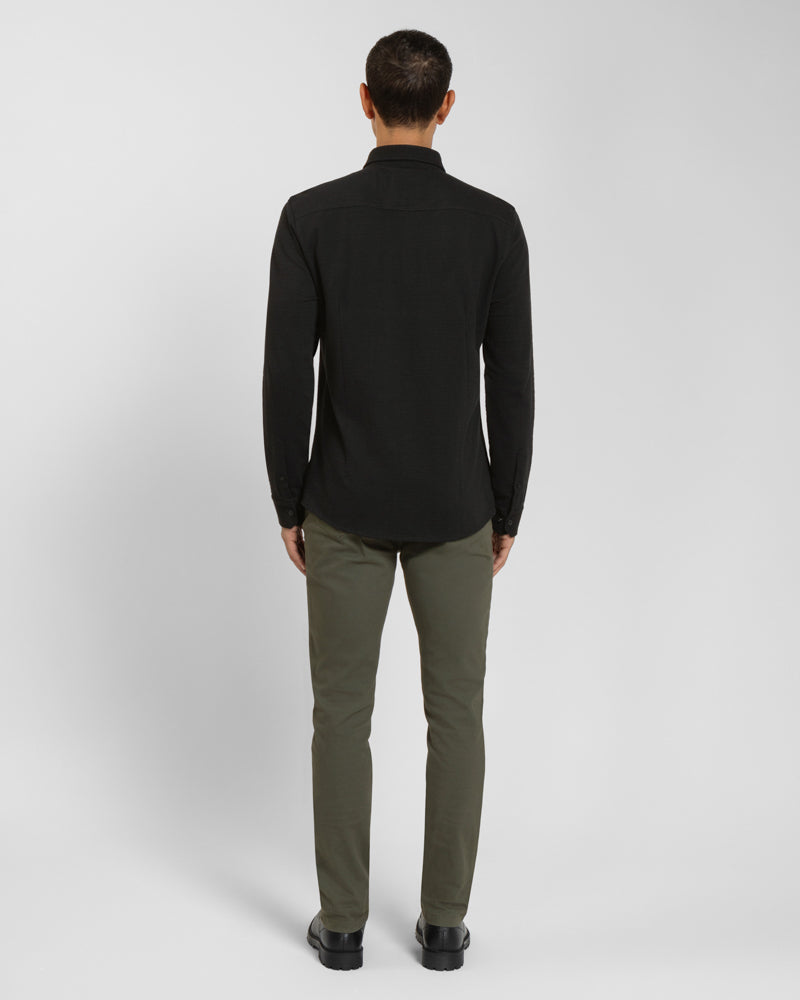 Textured Long Sleeve Jersey Shirt