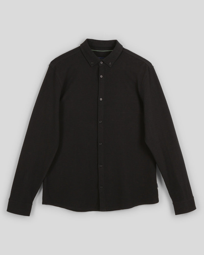 Textured Long Sleeve Jersey Shirt
