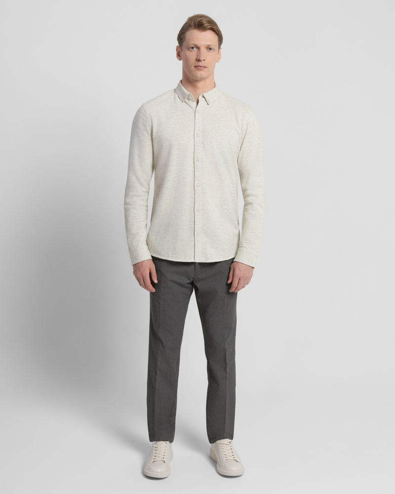 Textured Long Sleeve Jersey Shirt