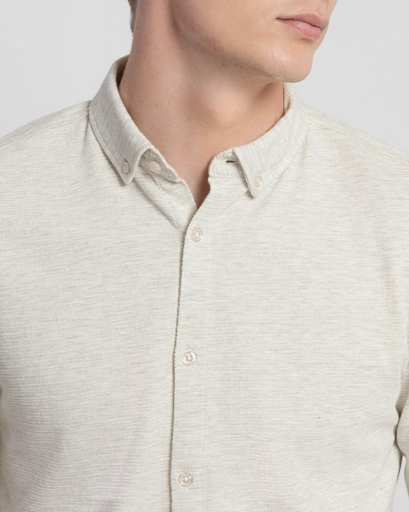 Textured Long Sleeve Jersey Shirt