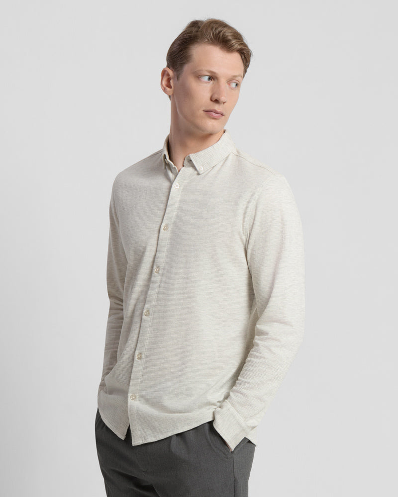 Textured Long Sleeve Jersey Shirt