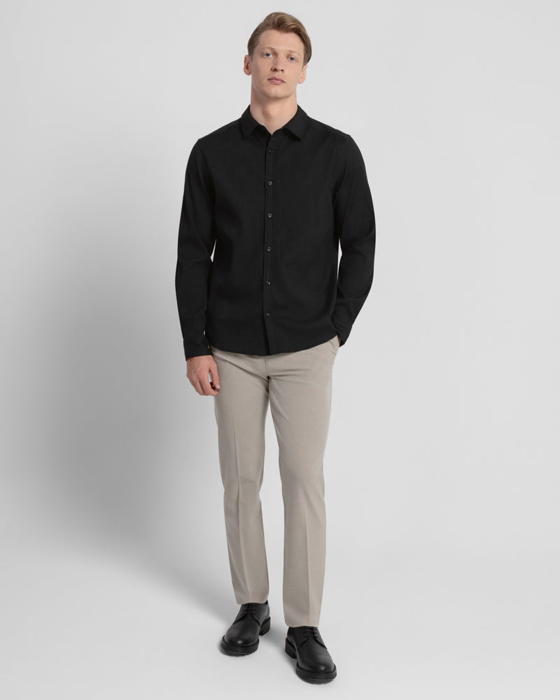 Multi-Texture Long Sleeve Shirt