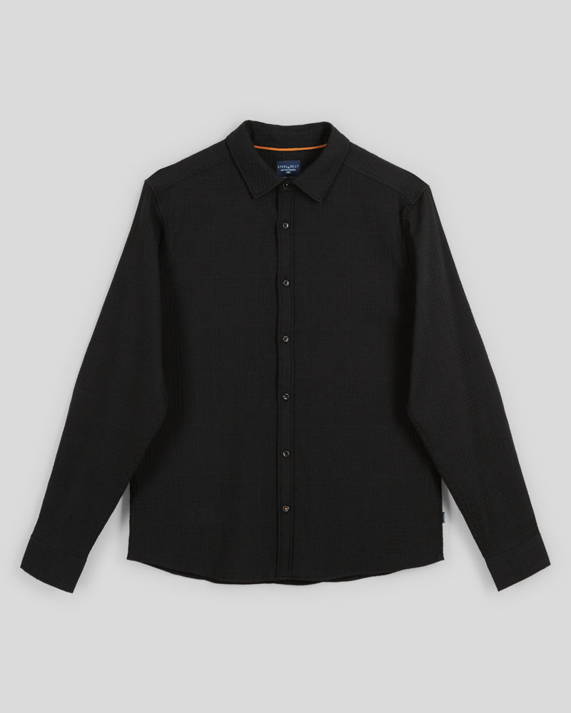 Multi-Texture Long Sleeve Shirt