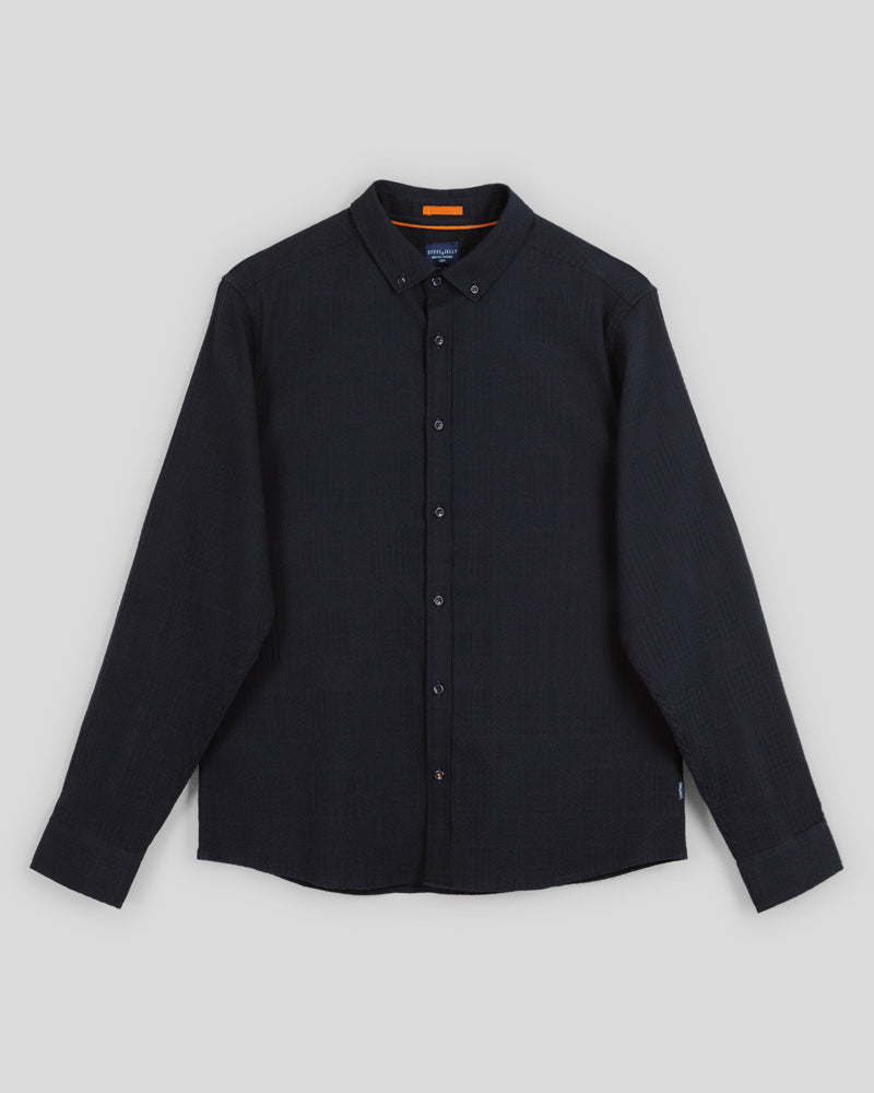 Multi-Texture Long Sleeve Shirt