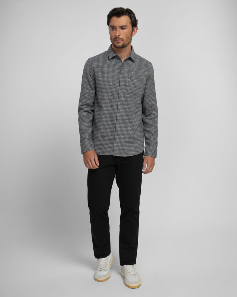 Lymm - Mini Check Brushed Cotton Long Sleeve Shirt