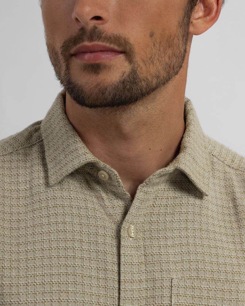 Lymm - Mini Check Brushed Cotton Long Sleeve Shirt