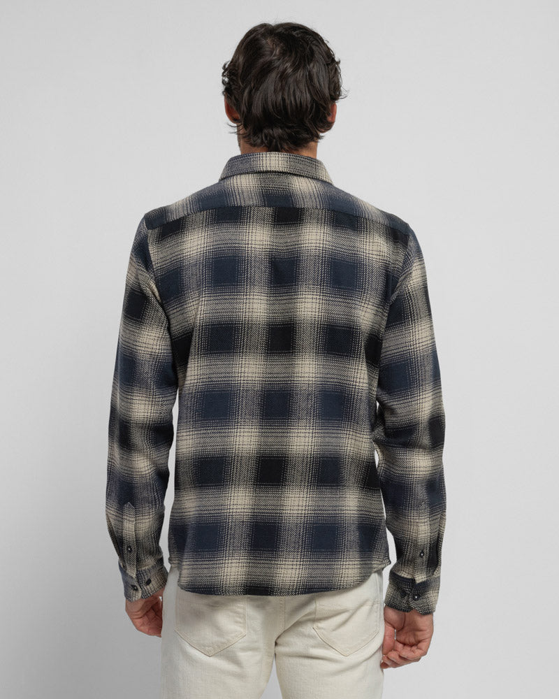 Audlem - Shadow Check Brushed Cotton Long Sleeve Shirt