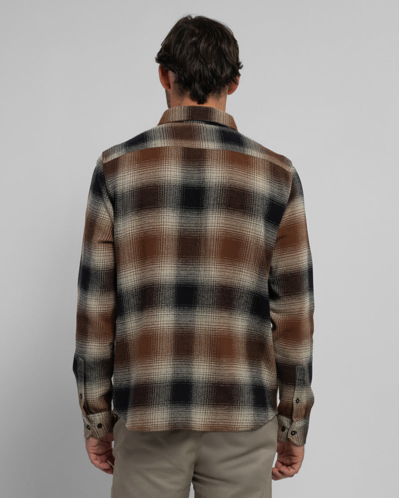 Audlem - Shadow Check Brushed Cotton Long Sleeve Shirt