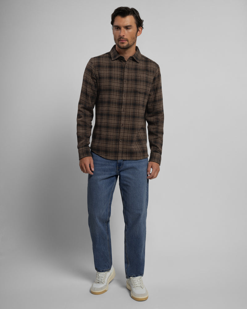 Steel & Jelly Men’s Alderley Check Brushed Cotton Long Sleeve Shirt