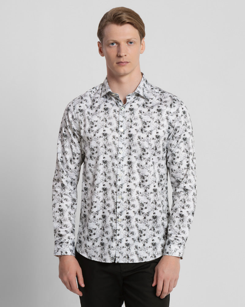 Limited Edition Sketch Floral Print Long Sleeve Shirt