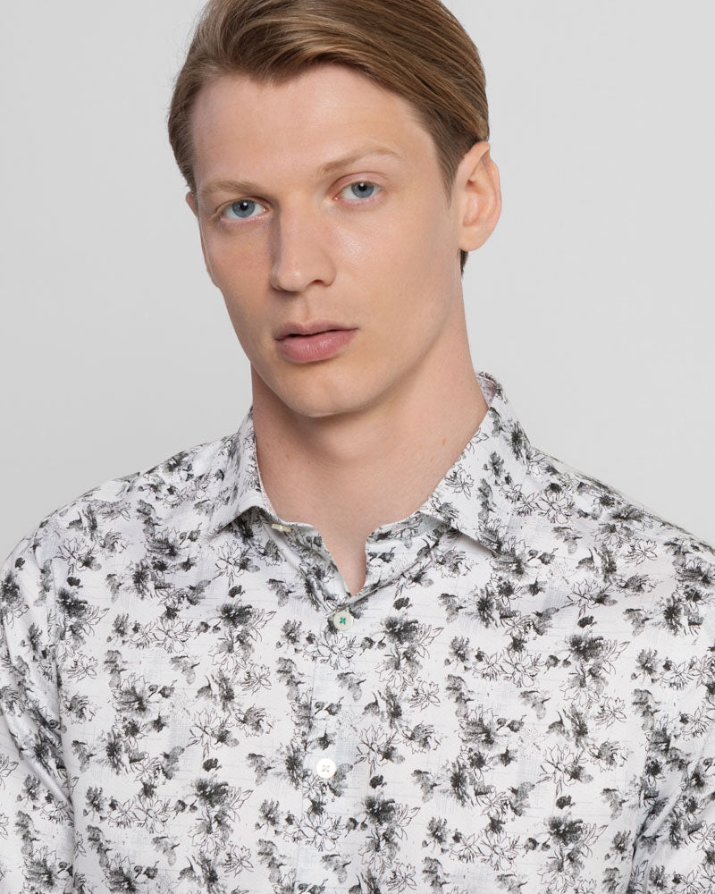 Limited Edition Sketch Floral Print Long Sleeve Shirt