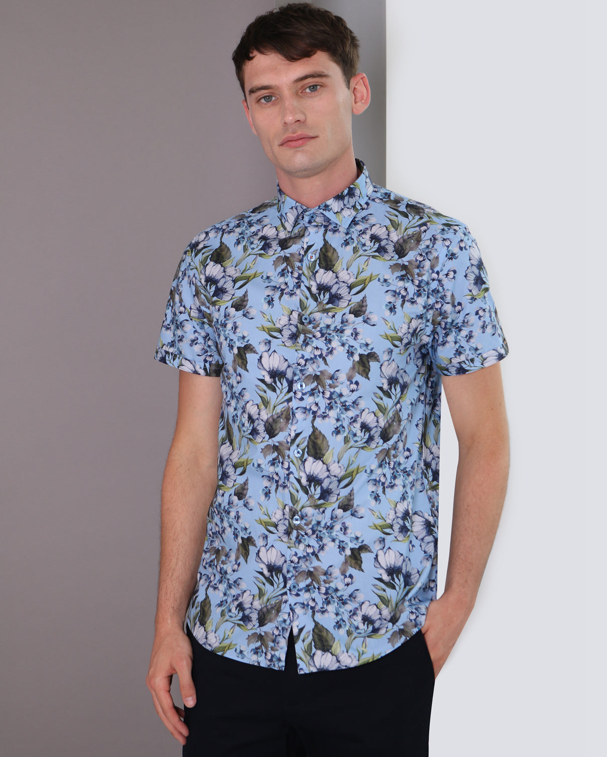 Limited Edition Bold Floral Print Short Sleeve Shirt