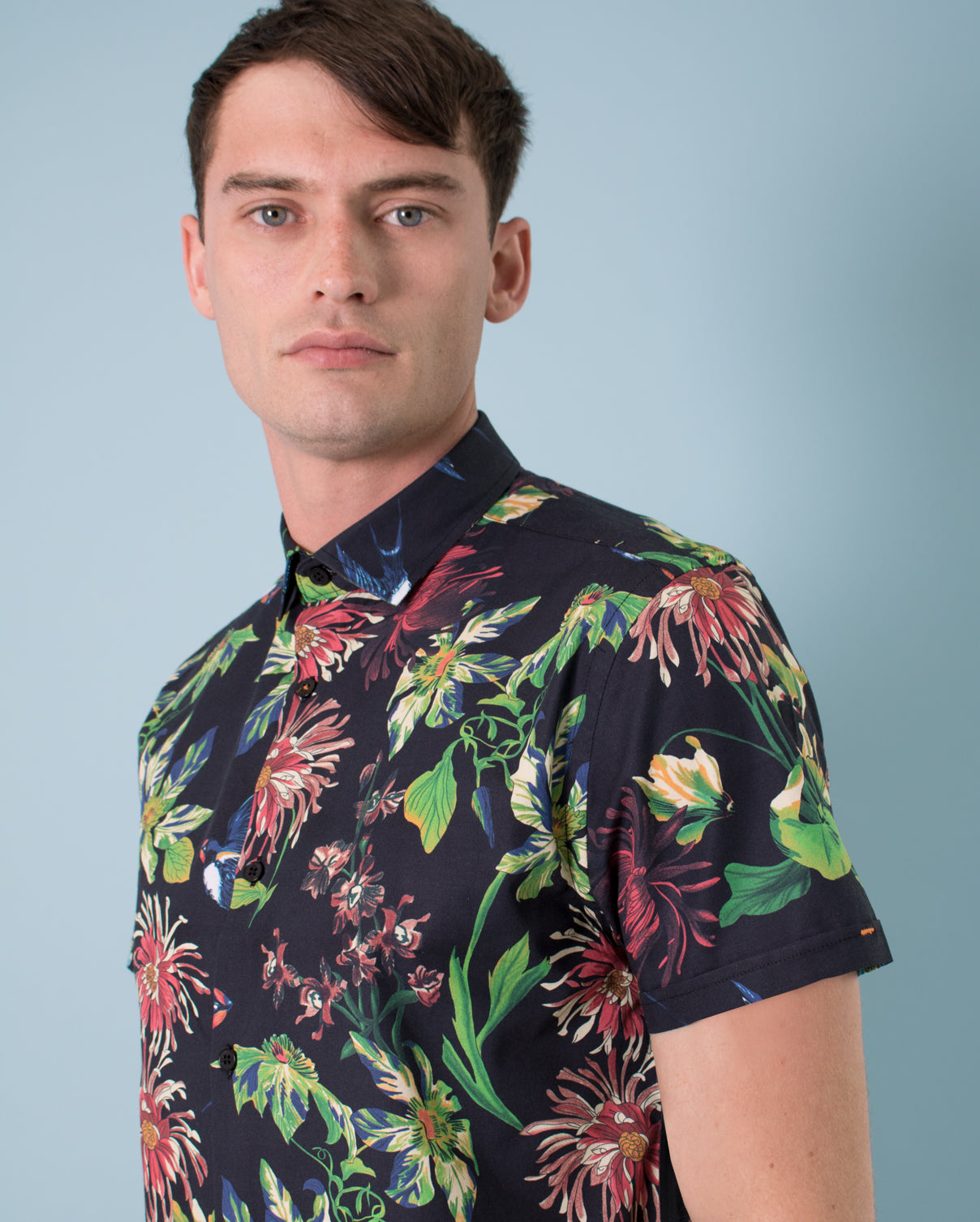 Limited Edition Tropical Floral Print Short Sleeve Shirt