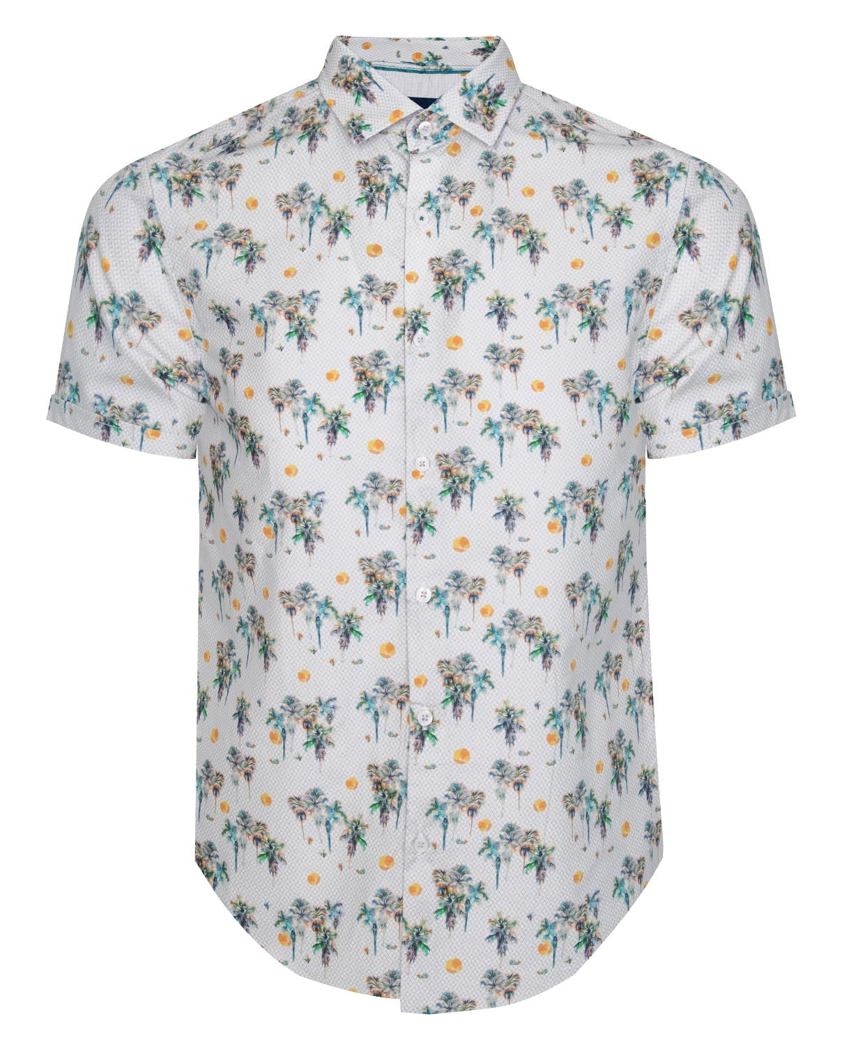 Limited Edition Sun & Palm Tree Print Short Sleeve Shirt