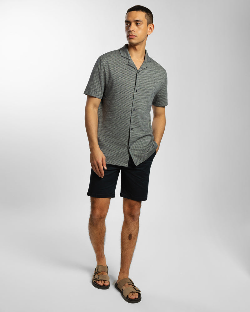 Diamond & Dot Jacquard Short Sleeve Shirt