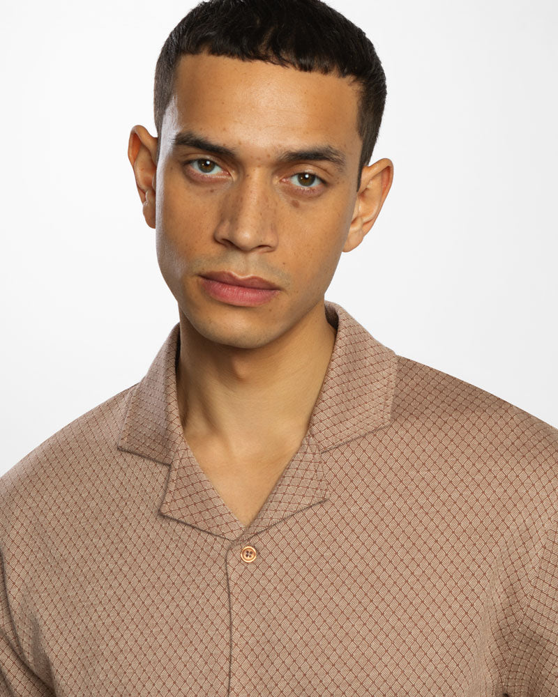 Diamond & Dot Jacquard Short Sleeve Shirt