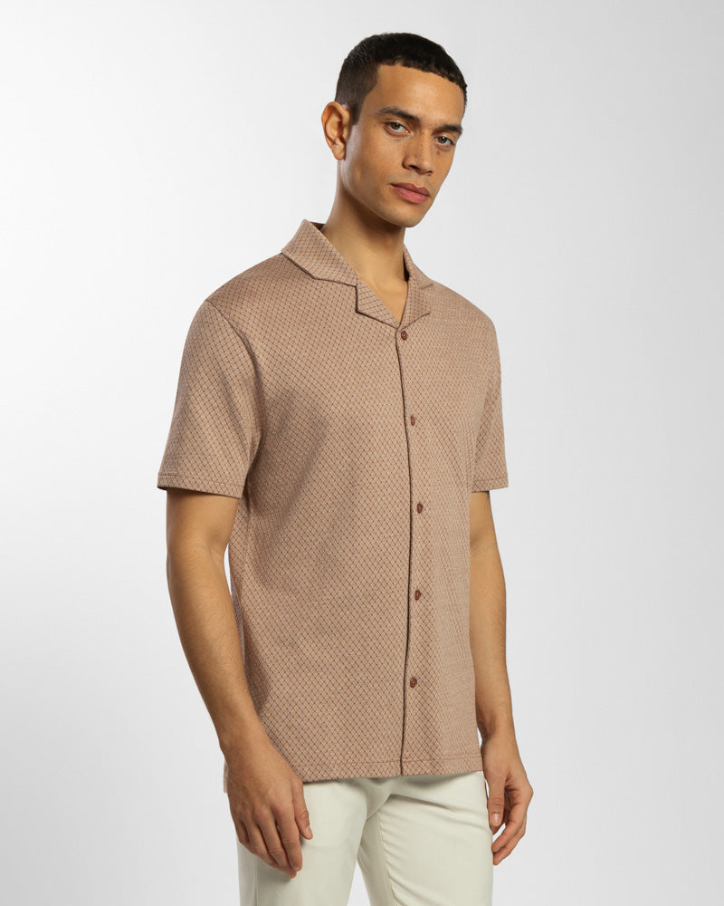 Diamond & Dot Jacquard Short Sleeve Shirt