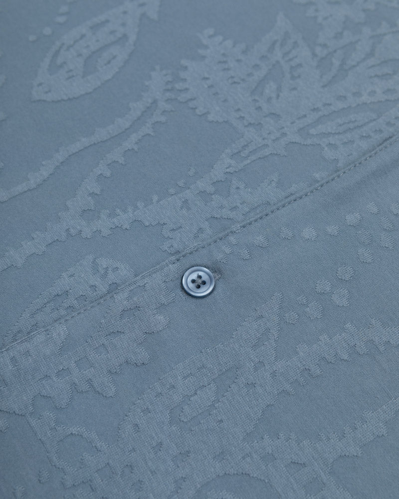 Kenton – Paisley Texture Jersey Short Sleeve Shirt & Short Set Blue