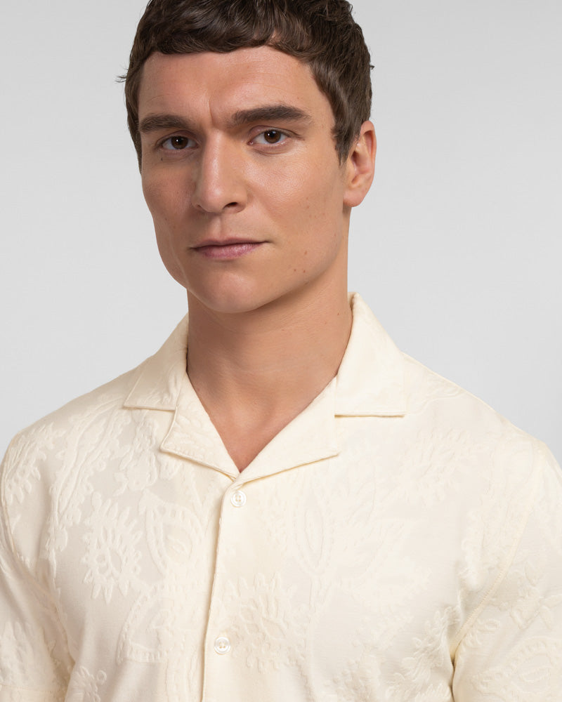 Kenton - Paisley Texture Jersey Short Sleeve Shirt