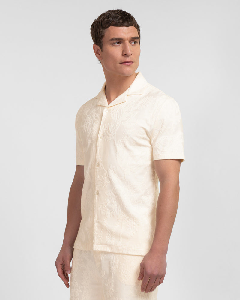 Kenton - Paisley Texture Jersey Short Sleeve Shirt