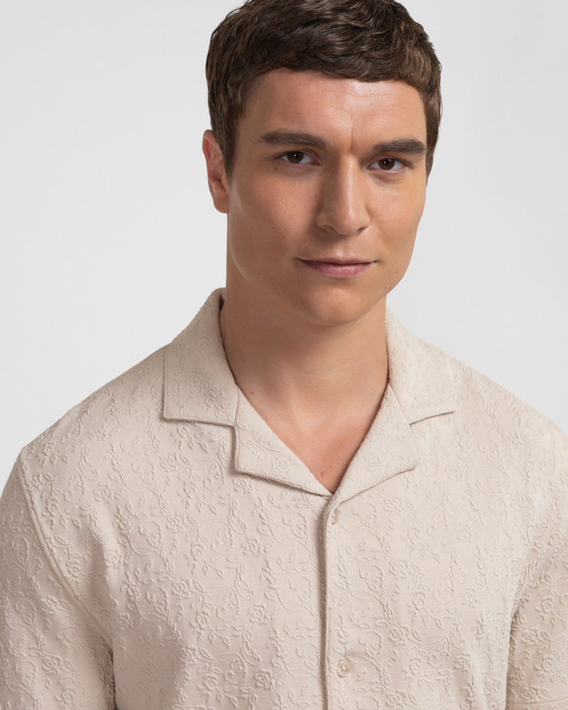 Perivale - Floral Jacquard Short Sleeve Shirt