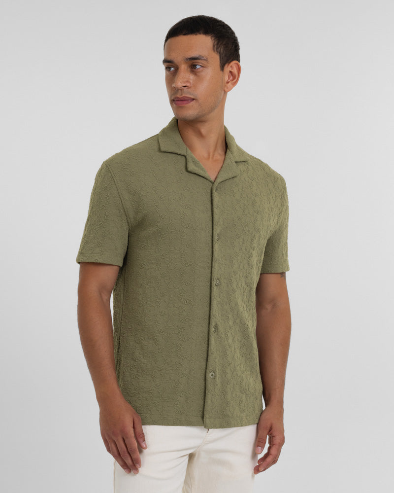 Perivale - Floral Jacquard Short Sleeve Shirt