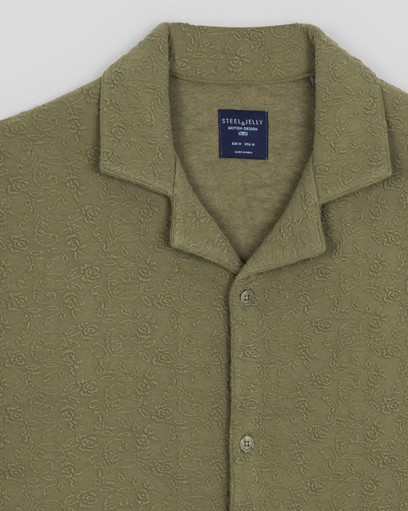 Perivale - Floral Jacquard Short Sleeve Shirt