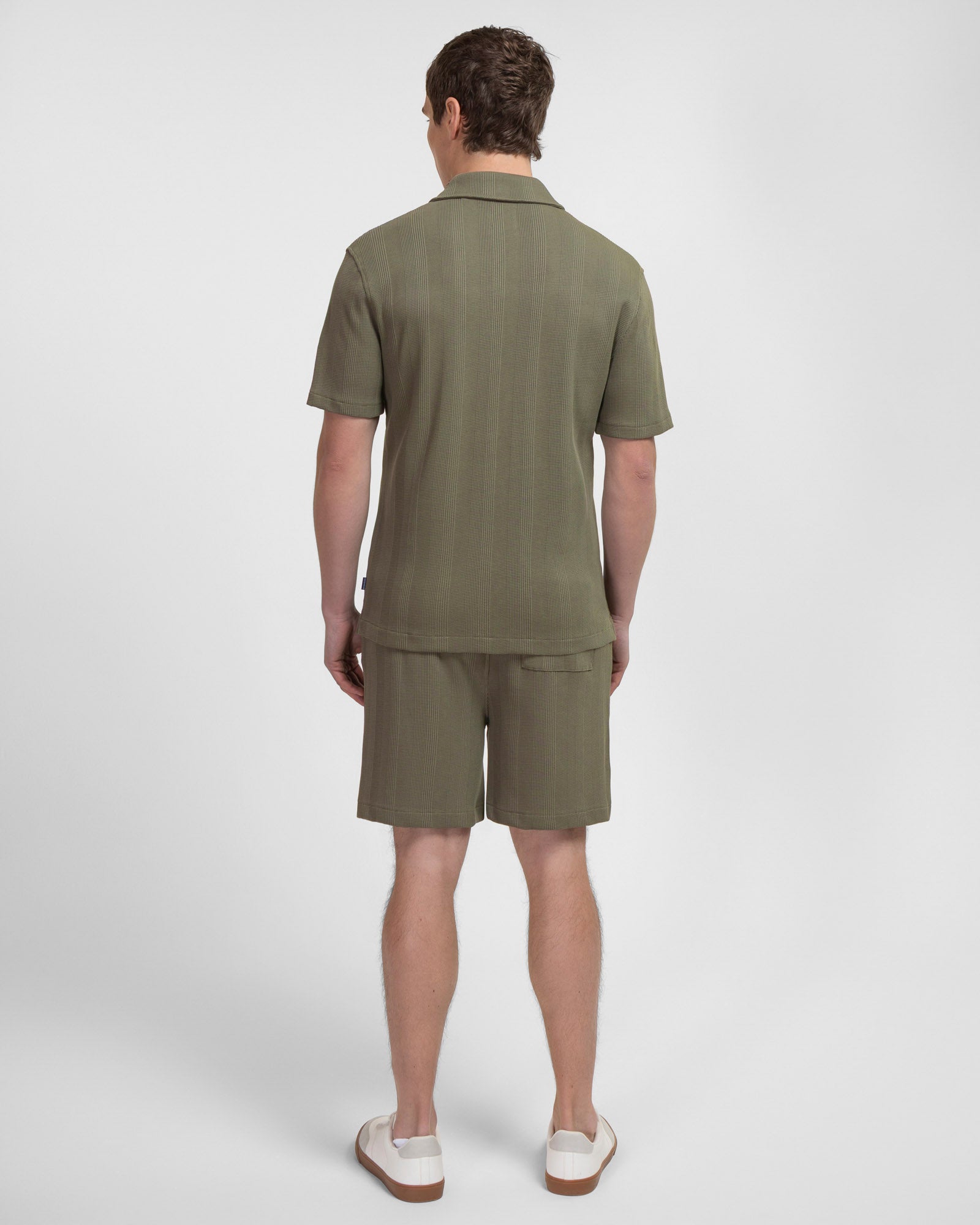 Charlton - Stripe Jacquard Waffle Short Sleeve Shirt