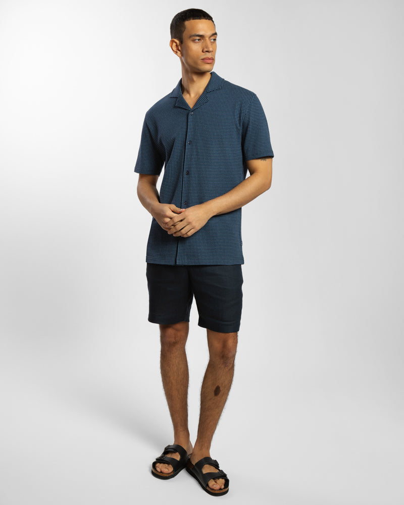 Dotted Jacquard Short Sleeve Shirt