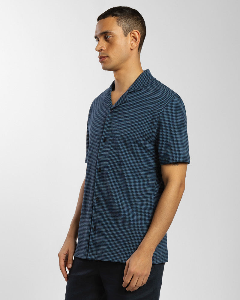 Dotted Jacquard Short Sleeve Shirt