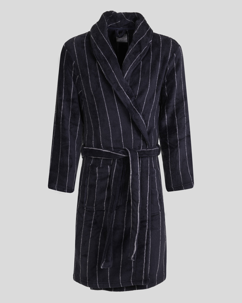 Portland - Striped Supersoft Fleece Dressing Gown