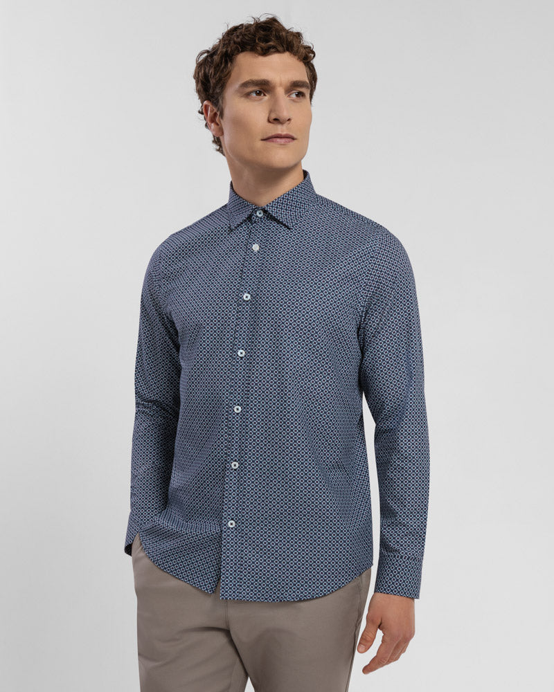 Limited Edition Navy Geometric Slim Fit Shirt