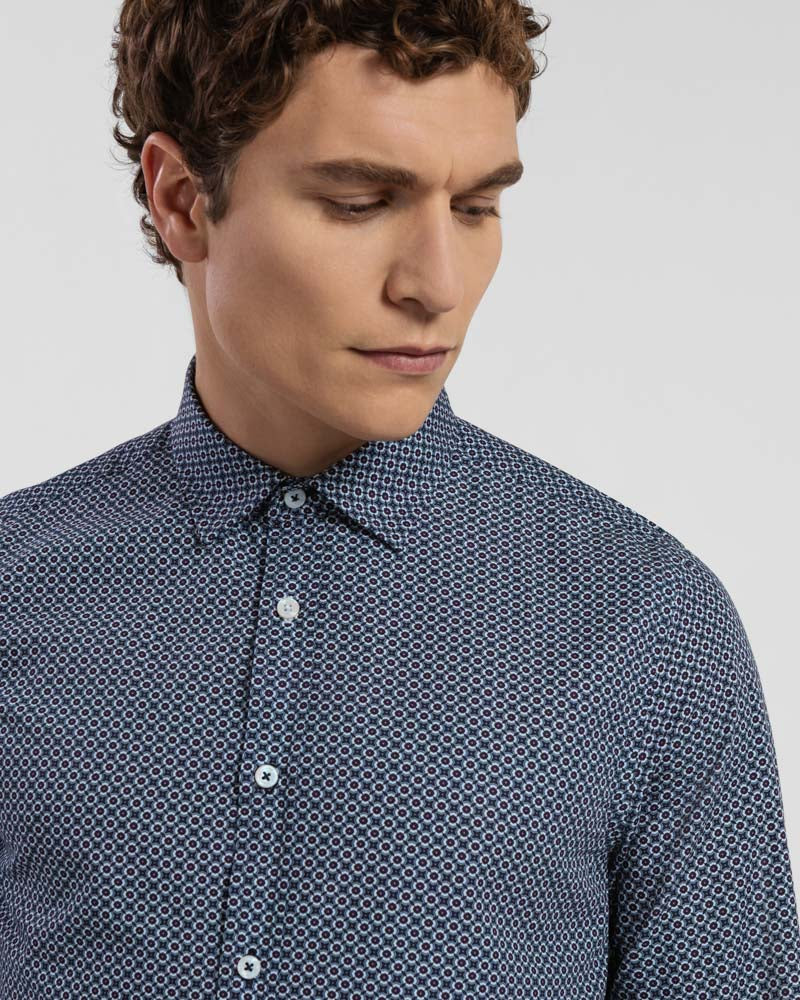 Limited Edition Navy Geometric Slim Fit Shirt