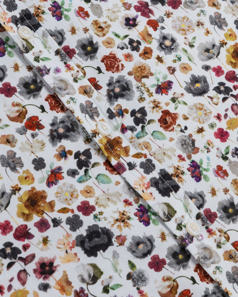 Limited Edition White Multi Floral Slim Fit Shirt