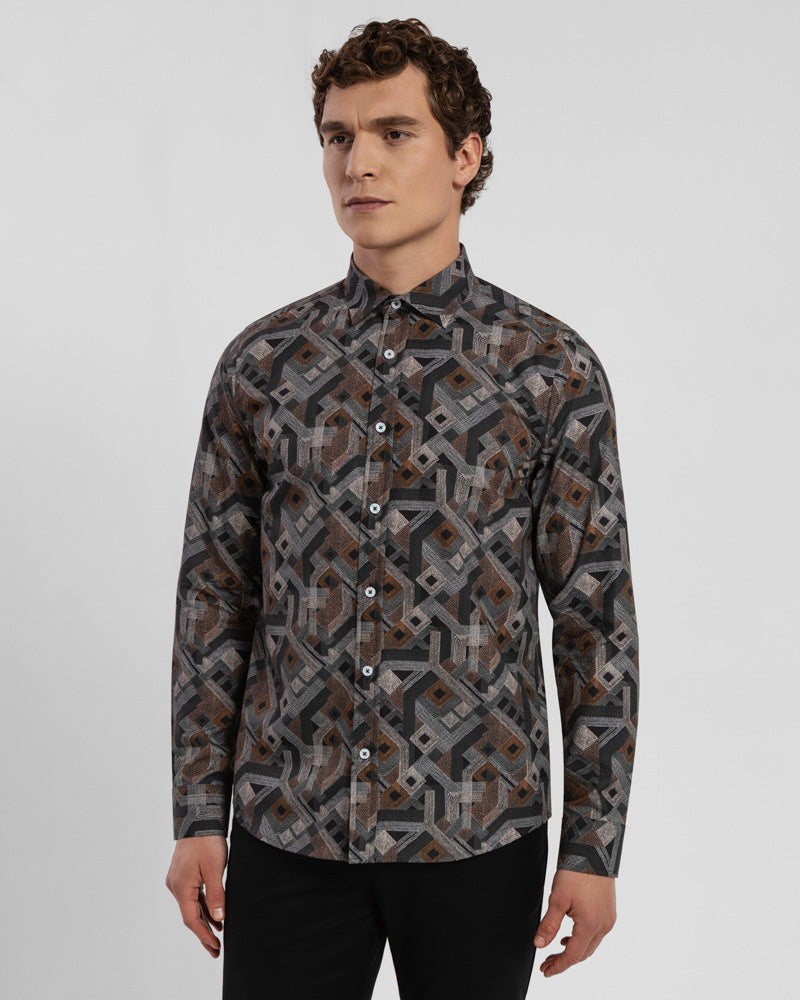 Limited Edition Slate Aztec Slim Fit Shirt