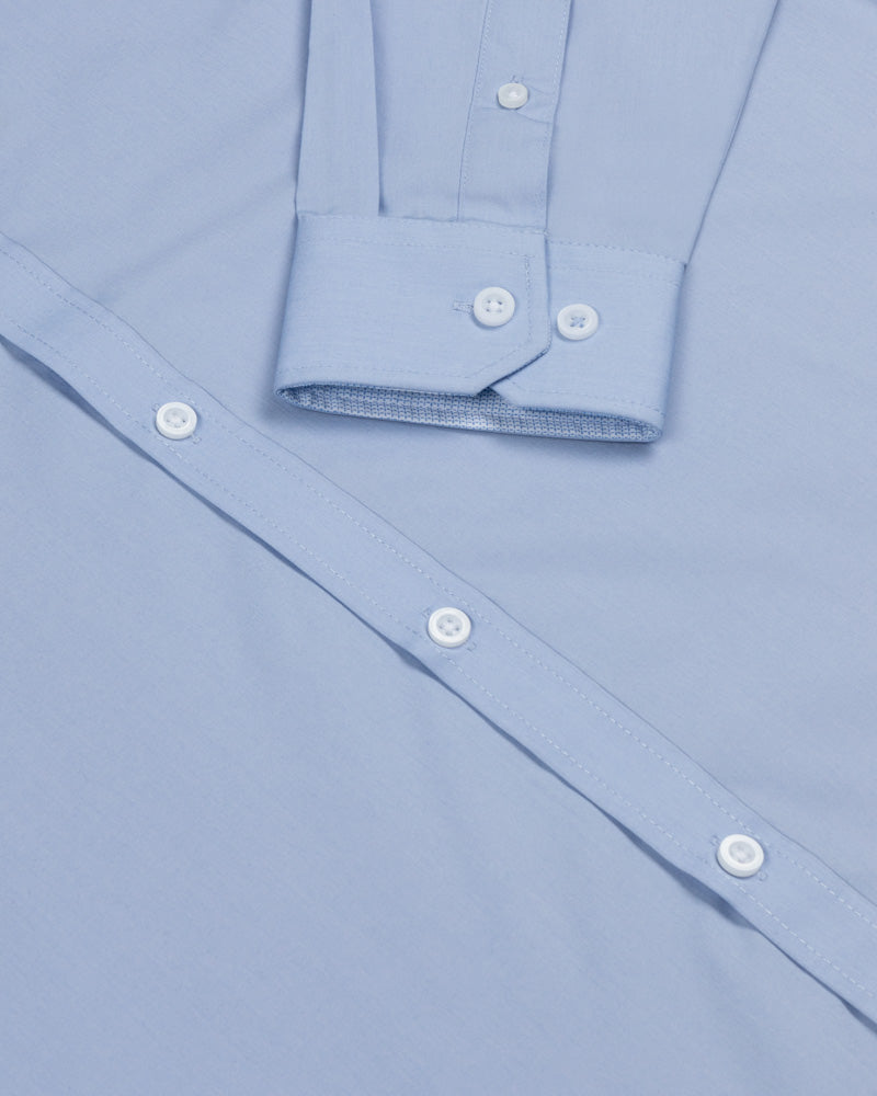 Blue Formal Long Sleeve Shirt