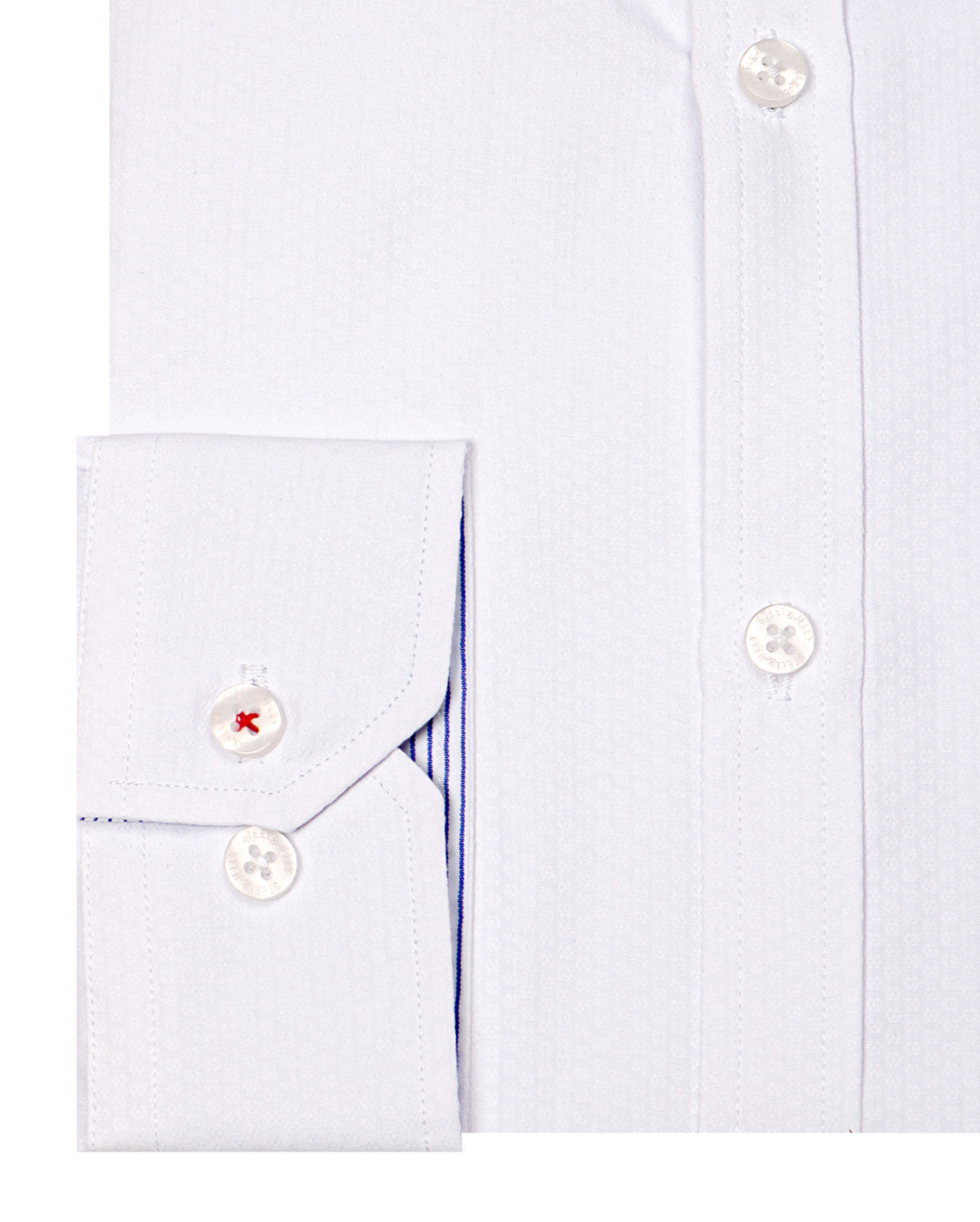 White Dot Print Textured Formal Shirt