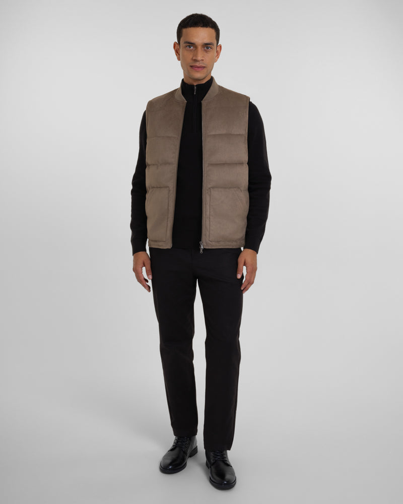 Gidea - Suede Look Puffer Gilet