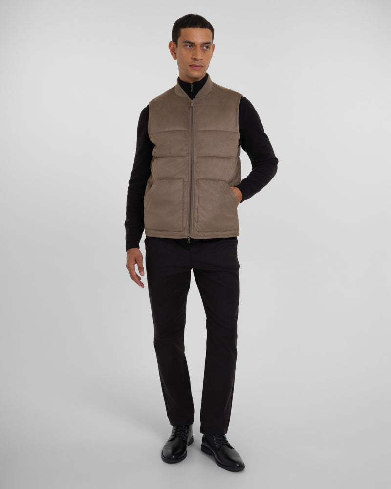 Gidea - Suede Look Puffer Gilet