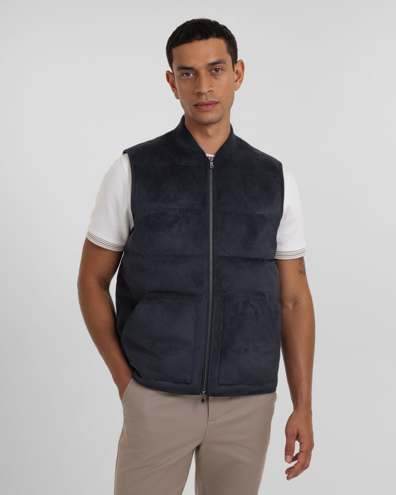 Gidea - Suede Look Puffer Gilet