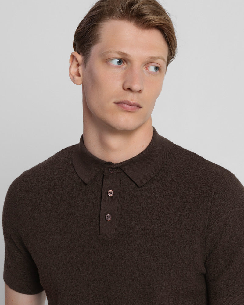 Steel & Jelly Men’s Boucle Textured Short Sleeve Polo Shirt