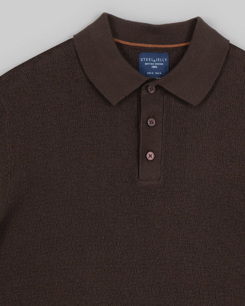 Boucle Textured Short Sleeve Polo Shirt
