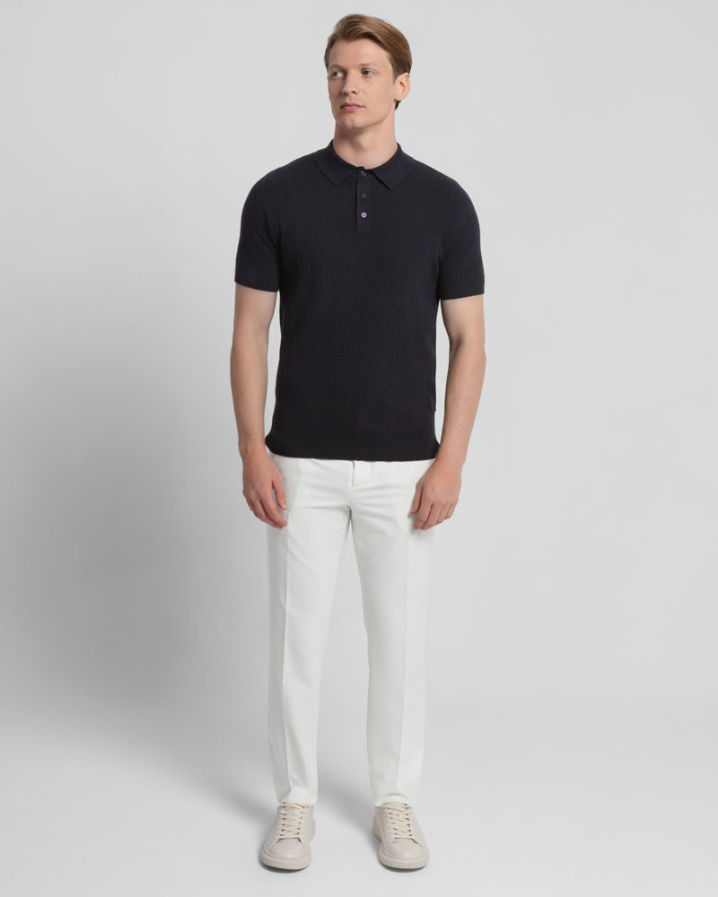 Boucle Textured Short Sleeve Polo Shirt