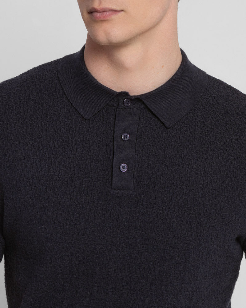 Boucle Textured Short Sleeve Polo Shirt