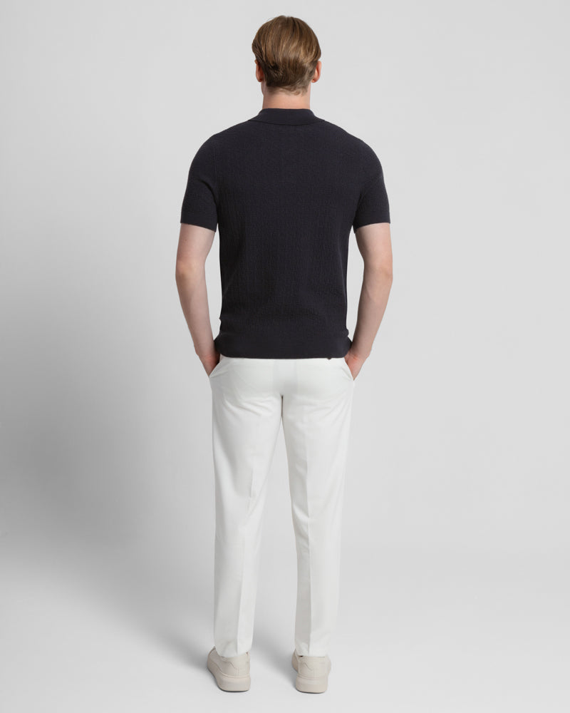 Boucle Textured Short Sleeve Polo Shirt