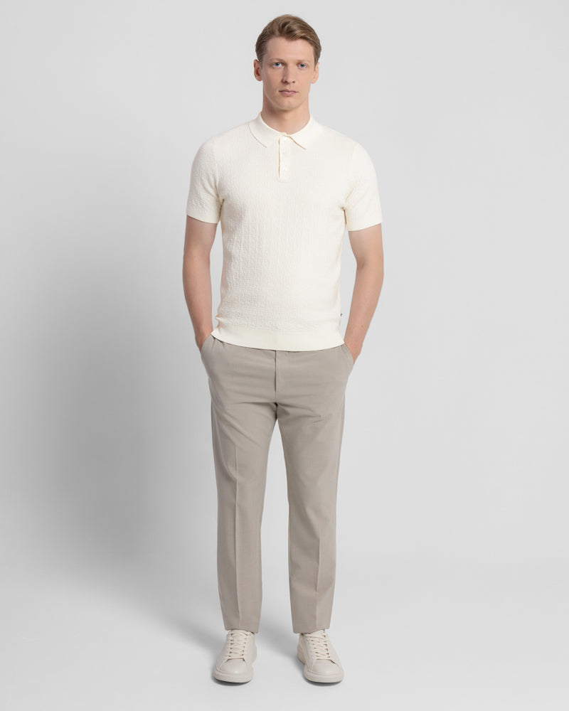 Boucle Textured Short Sleeve Polo Shirt